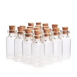 5ml Cork Wood Mini Glass Bottles Plastic Stopper Small Bottle Vial Jars Pendants Craftwork Drift Bottle Storage Craft LX1765