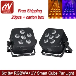 20 sztuk Stage Par50 Light Bateria LED Par 6x18W RgBaw UV 6in1 Bezprzewodowy DMX Wedding DJS AKKU ZWIĘKSZENIE Z WIFREMOTE