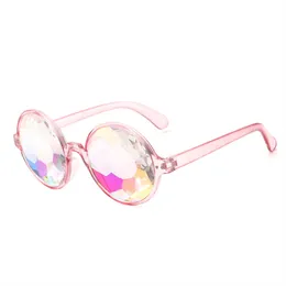 Wholesale-Round Kaleidoscope Sunglasses Retro Party Designer Rave Festival MOSAIC GlasseEyewear For Female Male Free Shipping