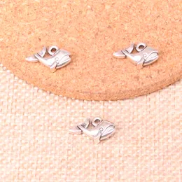 100 sztuk Charms Dwustronny Whale 15 * 10mm Antique Dokonywanie Wisiorek Fit, Vintage Tybetański Silver, DIY Handmade Biżuteria