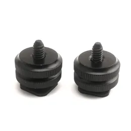 Pro 1/4 "3/8" DSLRカメラ用フラッシュホットシューマウントアダプタへの三脚ネジ