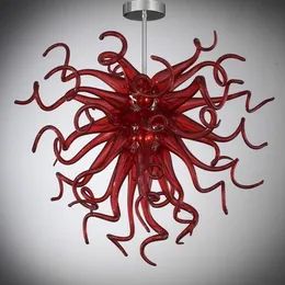 Hängsmycke Lampor 100% mun Blåst Murano Glass ljuskronor Art Bedroom Red Små Inomhusbelysning Italienska Möbler