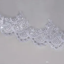 3M due strati bordo in pizzo con paillettes Bianco Avorio Cattedrale Velo da sposa Veli da sposa lunghi Accessori da sposa economici Veu de Noiva CP271N