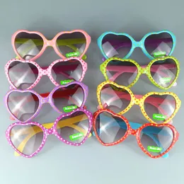 Kids Sunglasses Heart Shape Frame With Star Printing Children Sun Glasses Colors Match UV400 Protection 20pcs/lot