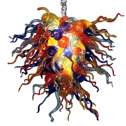 Colored Blown Glass Chandelier Light Custom Made Crystal Chandelier Home Decor Modern LED Ceiling Lights Free Shipping