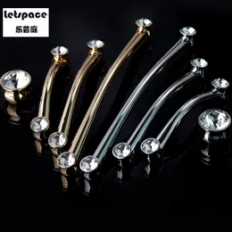 128 192mm handle modern fashion luxury crystal kitchen cabinet wardrobe door handles chrome gold drawer TV cabinet cupboard dresser knob