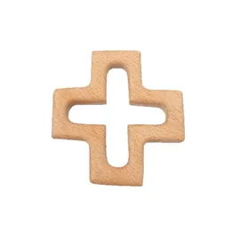 4 pezzi di legno naturale a forma di croce massaggiagengive in legno massaggiagengive giocattolo sicuro per bambini appena nati giocattoli per la dentizione regalo per baby shower