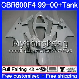 Alla Gloss White Bodys + Tank för Honda CBR 600 F4 FS CBR 600F4 CBR600F4 99 00 287HM.26 CBR600FS CBR600 F 4 CBR600 F4 1999 2000 Fairing Kit