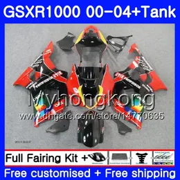 + Tank för SUZUKI GSX R1000 GSX-R1000 GSXR1000 01 02 03 04 299HM.10 GSXR-1000 K2 K3 GSXR 1000 2000 2001 2002 2003 2004 Jomo Red Hot Fairing