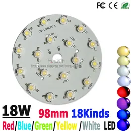 Freeshipping10P 18Wled PCB High Power Lampa Lampa Koraliki Płyta aluminiowa 1W High Power Chip Light Plate z spawalniczym Gotowy LED DIY Akcesoria