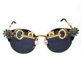 Fashion-Stars with the sun glasses big frame toad key elements carved Baroque sunglasses women's antique sunglasses