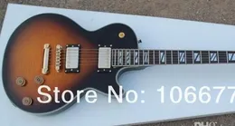 Kostenloser Versand!! Benutzerdefinierte Double Faced Tiger Flame Maple Brown Burst E-Gitarre Goldene Hardware auf Lager