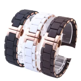 Partihandel Silicone Gummi Vaktband Silikon Armband Armband Rose Gold Buckle Fit59055890 5906 5919 5920 Watch Band Strap