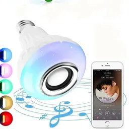 E27 RGB Bluetooth Speaker LED Bulbo 12W Música Jogando Lâmpada LED sem fio Dimmable