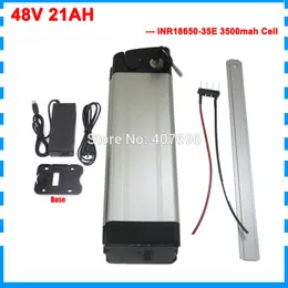 1000W 48V 21AH electric bike battery 48V Li-ion battery pack 48v silver fish scooter battery use samsung 35E 18650 cell 30A BMS