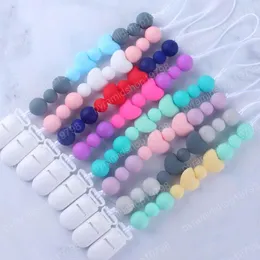 Hot sale DIY Infant Feeding Baby Silicone Bead Pacifier Chain Clips Love Hand Made Natural Infant Baby Gracious Pacifier Holder