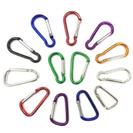 Lightweight Climbing Button Keyrings Key Chain Carabiner Camping Hiking Hook Outdoor Sport Aluminium Safety Buckle 100pcs/lot DLH055