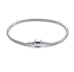 Factory Partihandel 925 Sterling Silver Armband 3mm Snake Chain Fit Charm Bead Bangle Bracelet Smycken Gift för Män Kvinnor W68