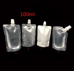 100ml white plastic liquid soap doypack spout stand up drink pouch bag SN777