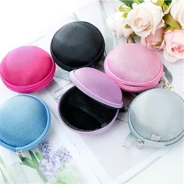 Portable Case for Headphones Case Mini Zipper Round Storage Hard Bag Headset Box for Storage Case yq01864