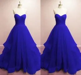 Royal Blue Tulle Pleats Tiered Sweet 16 Dresses Prom Ruffle Strapless Open Back Quinceanera Formal Party Dress vestido de novia Abendkleid