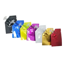 5x7cm 5ml Mini Colorful Pure Aluminum Foil Heat Sealable Sample Bag Travel Cosmetic Shampoo Packaging Mylar Bag Retails Storage Bag with Cap