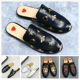 Luxury Woman loafers slippers Shoes Princetown Horsebit Slipper Metal Buckled Classic Designer Tiger embroidery Italia