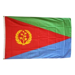 Флаг Эритреи 3x5ft 150x90 см Полиэстер печатает крытый открытый висит горячая распродажа национального баннера с латунными втулками высокое качество