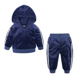 Barn sätter hoodies långärmad baby kläder pojkar 24m-7t