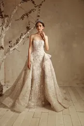 Tony Ward Mermaid Dresses With With Defovable Sweetheart Neck 3D-Floral Defliques Ulcyveless Chapel Train Dorts Custom