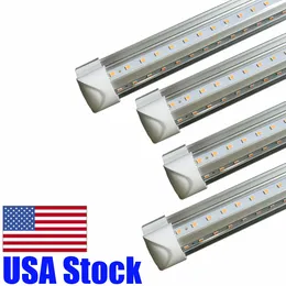 V-Shaped 4 5 6 8ft Led Tubes Light T8 Integrated Led Tubes Double Sides SMD2835 Led Fluorescent Lights AC85-265V