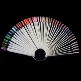 Tamax Na037 50PCS Nail Swatch Sticks Transparent Nail Art Practice Nail Tips Display Polsk bräda med metallskruvhållare