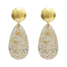 Ny mode mode guld metall akryl glas stora droppe örhängen för kvinnor boho bröllopsfest smycken