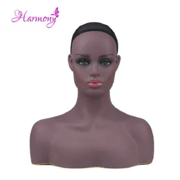 African American Black Female Training Mannequin Head Bust Wig Holder Stand For Hat Diomand Wig Display