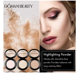 DOMANI Highlighting Powder High-gloss Powder Exquisite Lasting Long Facial Palette Makeup Face Contour Shimmer Powder
