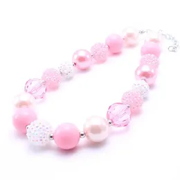 Fashion Pretty Pink Color Kid Chunky Bead Necklace Fashion Toddlers Girls Bubblegum Bead Chunky Necklace Jewelry Gift For Children