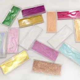 Ny 10/20 / 50PCS Acrylic Falska ögonfransar Förpackning Box 3D Fake Mink Lashes Boxes Faux Cils Transparent plastfodral med brickor