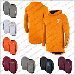 Men's NCAA Tennessee Volunteers 2019 Sideline Long Sleeve Hooded Performance Top Heather Gray Orange White Red Size S-3XL