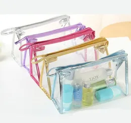 Прозрачные косметички из ПВХ Zipper Очистить водонепроницаемого макияж сумки Женщина путешествия туалетного хранение сумки Косметика Организатор Дело 7styles GGA2042