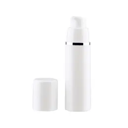 Wholesale 15ml 30ml 50ml Press Type Emulsion Airless Bottle White PP Lotion Bottle Free Shipping WB1218