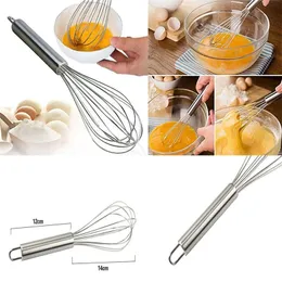 Vispa 10 tums handrörelse Rostfritt stål ägg Beater Eggbeater Kök Gadgets Stirring Whisk Mixer Beater Egg Tools DA208