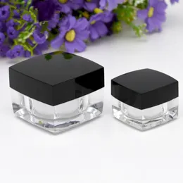 5G 10G Empty Sample Cream Pot Jar Nail Polish Beauty Face Care Eyes Lips Powder Case Cosmetic Container with Black Lid 20pcs/lot
