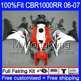 Injection Body +Tank For HONDA CBR1000 RR CBR 1000 RR 2006 2007 glossy white hot 276HM.41 CBR 1000RR 06-07 CBR1000RR 06 07 OEM Fairings kit