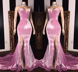 Elegant Sweetheart Mermaid Prom Dresses Long High Split Sweep Train Formal Party Cheap Simple Evening Wear Gowns BC1231