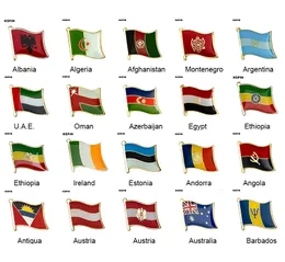 Bandeira do País Brooch Flag Badge National Flag Pin Internacional de Viagem Pinos 10pcs