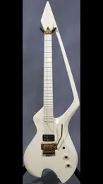 Benutzerdefinierte abstrakte Kingpin weiße E -Gitarre 26 Bünde China Gitarren