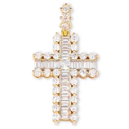 Nowy luksusowy design biżuteria mrożona Nasz duży krzyż naszyjnik wisiorek mikro utwardzony CZ z łańcuchem linowym łańcuch tenisowy