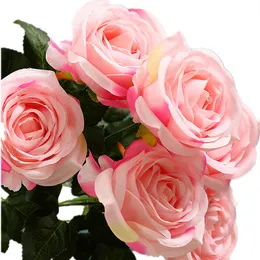 Nowa symulacja 7 róż kwiatów, sztuczne kwiaty, obchody weselne, dekoracja kwiatów żywych, symulacja róż 6047