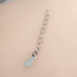 Veri accessori per gioielli in catena di estensione della collana in argento sterling s925, placcati in rodio