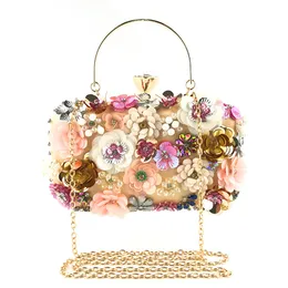 Minaudiere Flower Beded Jewelry Clutch Bags 멋진 숙녀 웨딩 신부 지갑 이브닝 가방 핸드백 여성 크리스탈 파티 저녁 식사 PA278E